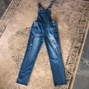 YMI mid rise ankle denim overalls